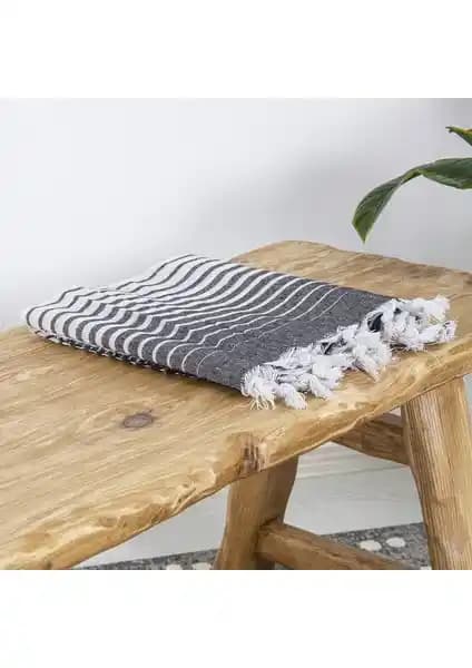 Homedius Alagra Siyah Pamuk Peştamal 100x170 cm - Şıklık ve Fonksiyonellik Bir Arada