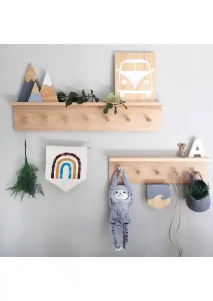 Homing Ahşap İkili Duvar Raf Seti: Modern ve Fonksiyonel Tasarım Detayları