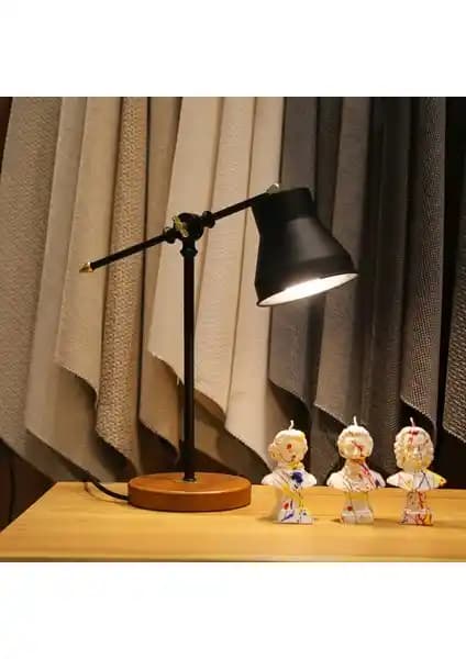 Homing Siyah Old Çalışma Masası ve Gece Lambası Modern Tasarım ve Dayanıklılık