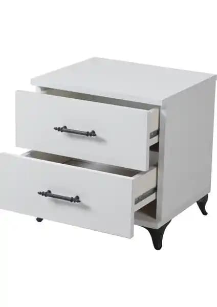İdemo Mobilya 2 Çekmeceli Beyaz Komodin Modern Tasarım ve Kullanışlılık Sunar