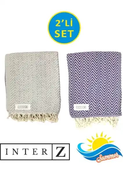 INTER Z 2’li Peştemal Plaj Havlusu Seti Geniş Boyutlar ve Çok Yönlü Kullanım İmkanıyla
