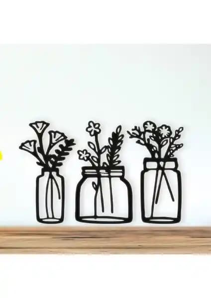 ION Wooden Factory Dekoratif 3'lü Ahşap Duvar Süsü Modern İç Mekanlara Şık Dokunuş