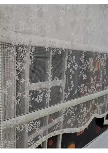 İREMKARAHOME Çift Mekanizmalı Tül ve Stor Perde Model 6 İç Mekan Dekorasyonu İçin Uygun