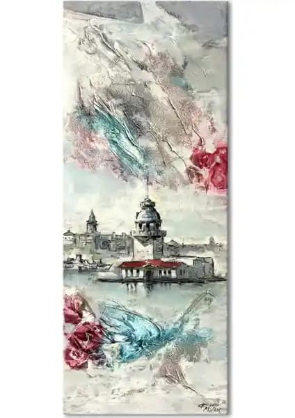 İstanbul Kız Kulesi Temalı Kanvas Tablo Modern Dekorasyon İçin Uygun Çözüm