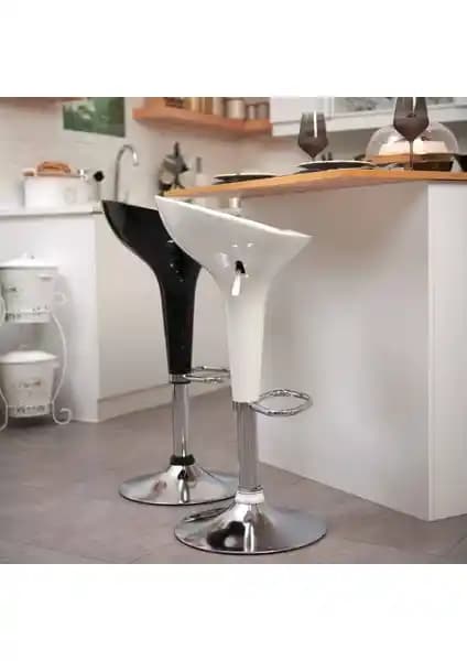 Just Home Lara Bar Sandalyesi Beyaz Modern Oturma Konforu ve Dayanıklılık Sağlayan Tasarım