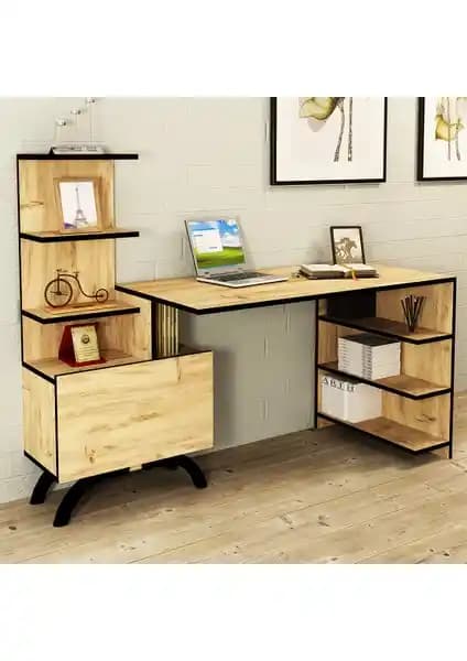 Kalender Dekor Olivia Siyah Çalışma Masası Modern ve Dayanıklı Ofis Mobilyası