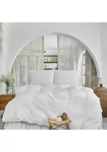 Karaca Home 4 Element Beyaz %100 Pamuk Tek Kişilik Nevresim Takımı Modern ve Konforlu Tasarım