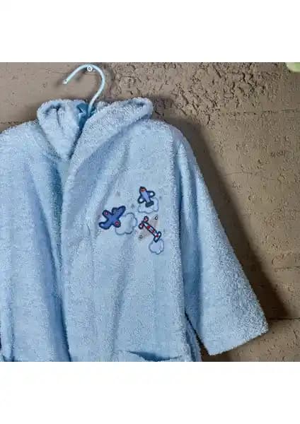 Karaca Home Airship Mavi Çocuk Bornozları 2-4 Yaş için Konfor ve Şıklık Sunar