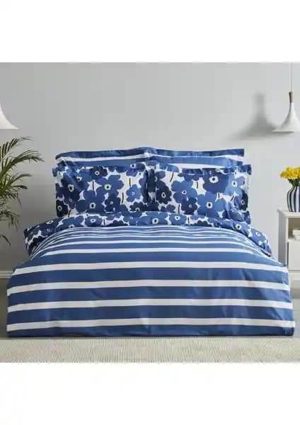 Karaca Home Ernie Pamuk Çift Kişilik Nevresim Takımı Lacivert Şıklık ve Konfor Sunar