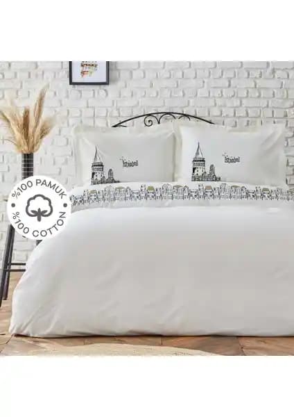 Karaca Home Galata Siyah Nakışlı Çift Kişilik Nevresim Takımı Modern ve Şık Tasarım