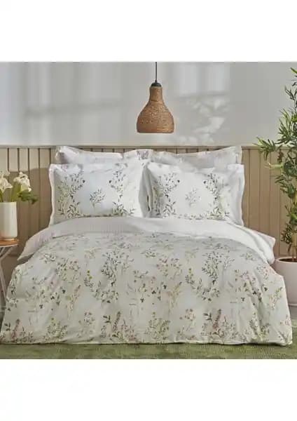 Karaca Home Sera %100 Pamuk Çift Kişilik Nevresim Takımı Yeşil Modern Tasarım ve Yüksek Konfor