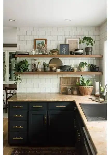 Karaköse Masif Ahşap Çiftli Duvar Rafı 100 cm Ceviz Rengi Dekoratif Tasarım