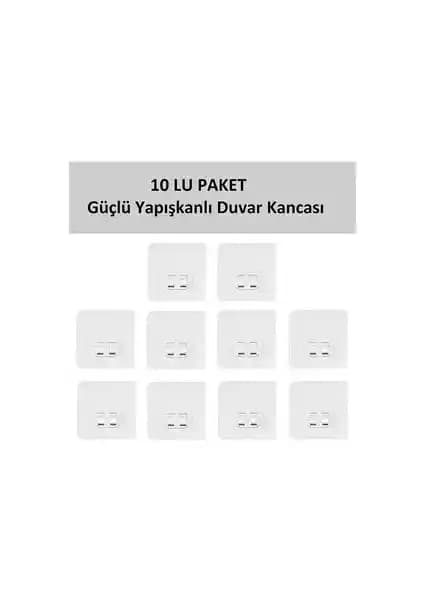 Karteya 10 Lu Güçlü Kendinden Yapışkanlı Kancalar ile Pratik ve Dayanıklı Banyo ve Mutfak Düzeni