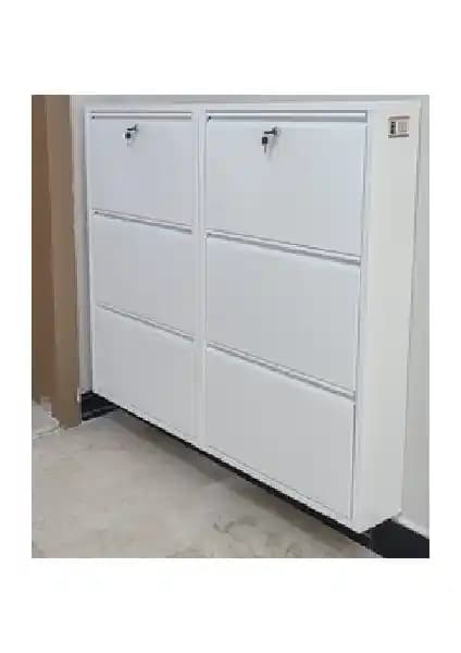 Kaser 3+3 Kilitli Metal Ayakkabılık Modern ve Güvenli Saklama Çözümü