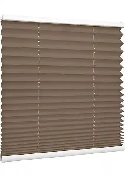 Kidmex Kahve Rengi Plise Katlanır Cam Balkon Perdesi ile Estetik ve Fonksiyonellik
