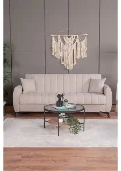 Kilim Mobilya Linda Üç Kişilik Kanepe Yüksek Ayaklı Modern Oturma Grubu
