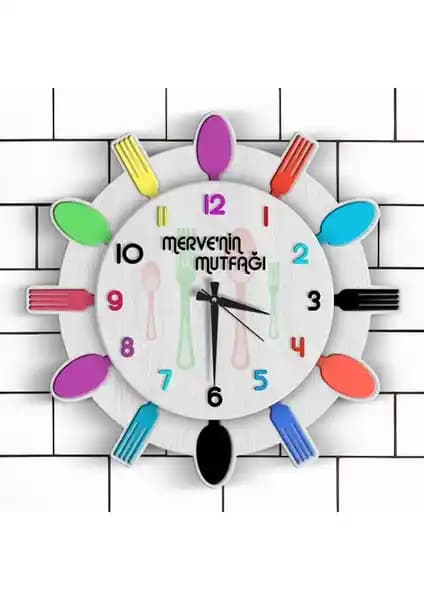 Kişiye Özel Ahşap Mutfak Duvar Saati Modern ve Şık Tasarımıyla Dekorasyonunuza Uyum sağlar