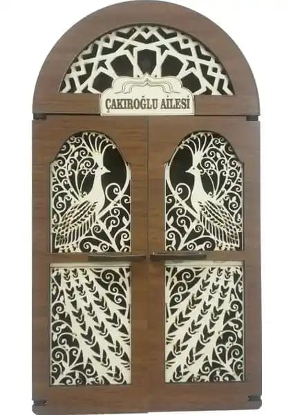 Kişiye Özel Tavus Kuşu Temalı Dekoratif Duvar Anahtarlık Askısı 14 cm genişlikte