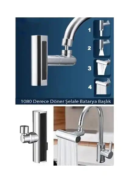 Kitchen Live Çok Fonksiyonlu Krom Musluk Başlığı 4 Modlu ve Ayarlanabilir Tasarruflu Tasarım