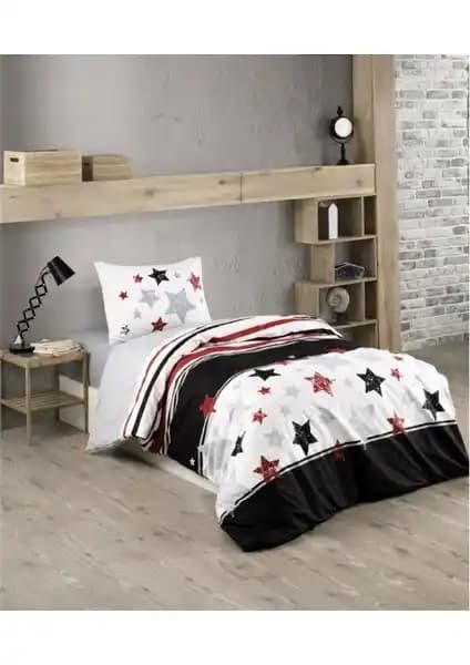 Kristal By Taç Tutku Siyah Beyaz Tek Kişilik Nevresim Takımı Modern Tasarım