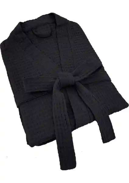 Kulcu Tekstil Siyah Pike Bornoz: Konfor ve Şıklık Sunan Unisex Tasarım