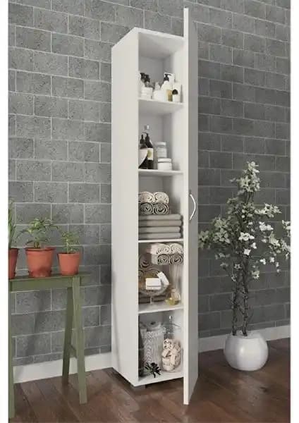 KZY Tek Kapaklı 5 Raflı Çok Amaçlı Dolap Modern ve Çok Yönlü Depolama Çözümü