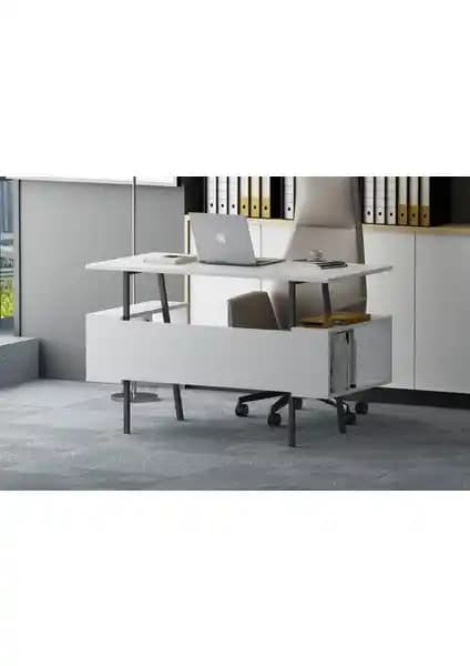 Lagomood Ironi Beyaz Çalışma Masası Modern ve Sağlıklı Ofis Çözümü