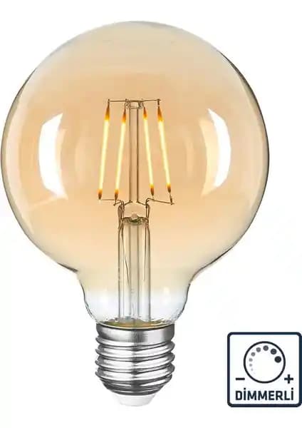 Lambam E27 LED Rustik Filamanlı Ampul 4W Güneş Işığı Renk Sıcaklığıyla Dekoratif ve Enerji Tasarruflu