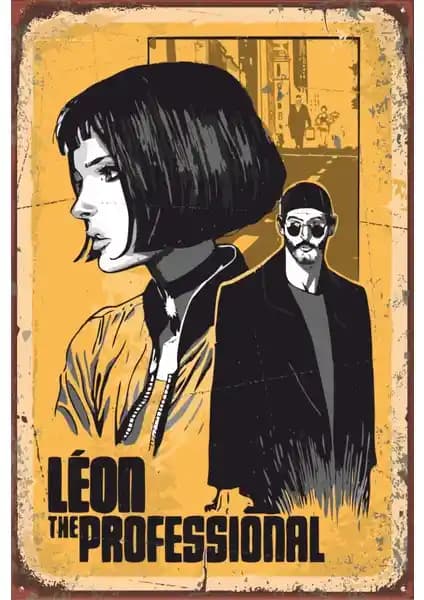 Leon The Professional Retro Vintage Ahşap Poster Modern Dekorasyon için Uygun Bir Seçenektir