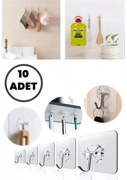 Lirazon Güçlü Yapışkanlı Şeffaf Duvar Askısı Seti Ev ve Ofis İçin Pratik Çözüm