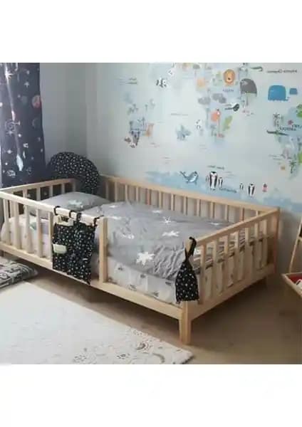 Loolpi Home Unisex Montessori Ahşap Bebek ve Çocuk Karyolası Güvenli ve Estetik Tasarım