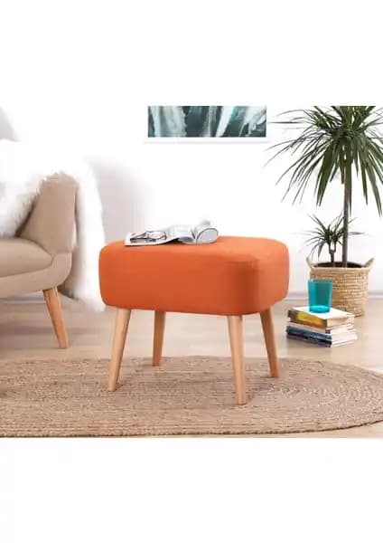 Lorence Home Parrot Puf Turuncu Modern Oturma ve Dekorasyon Mobilyası