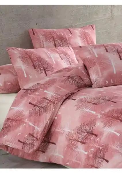 Lotusline Home Bordo Ağaç Desen Tek Kişilik Nevresim Takımı: Şık ve Konforlu Yatak Dekoru