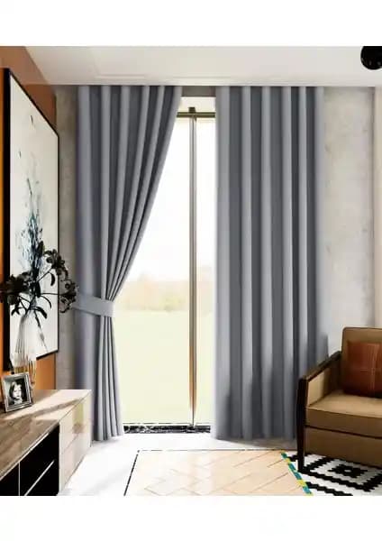 Lüks House Gri Blackout Fon Perde Modern İç Mekanlar İçin Şık ve Fonksiyonel Çözüm
