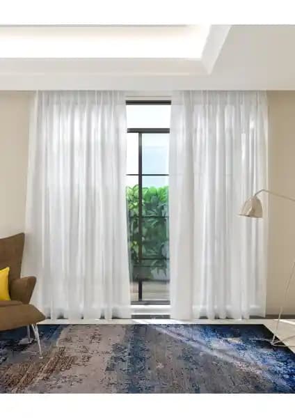 Lüks House Keten Şantuk Tül Perde: Modern ve Dayanıklı Tasarım Çözümü