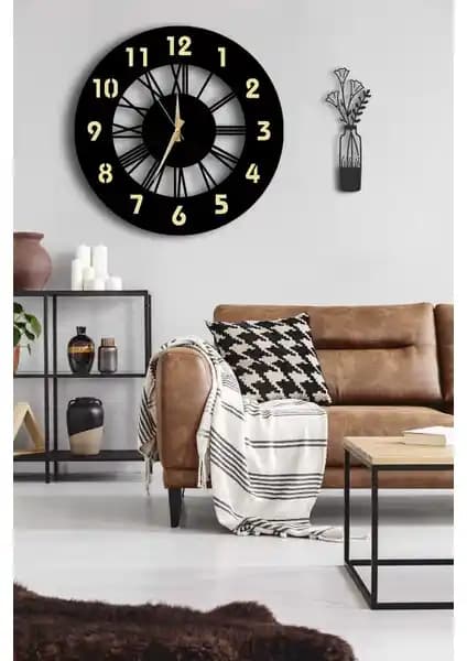 Lupokraft Dekoratif Aynalı Duvar Saati ve Vazo Seti Modern Tasarım Detaylarıyla