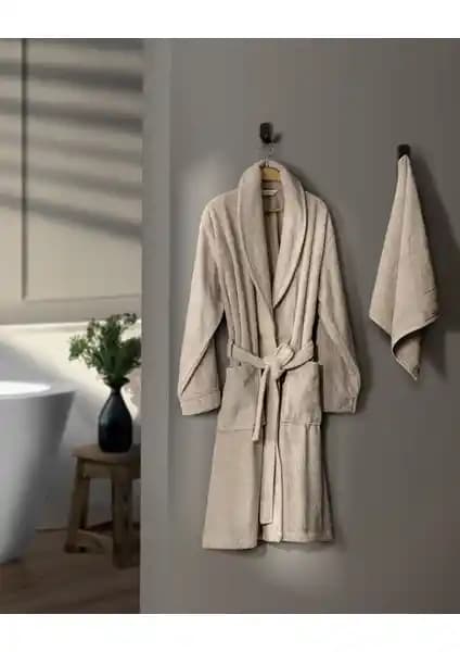 Madame Coco Avril Şalyaka Unisex Bornoz Seti - Yumuşak ve Şık Tasarım, Dayanıklı Malzeme