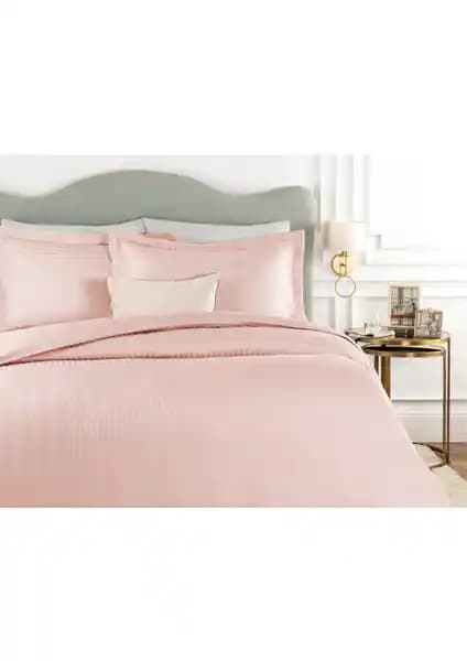 Madame Coco Elicia Çift Kişilik Saten Nevresim Takımı Pudra Renkli Şıklık ve Konfor