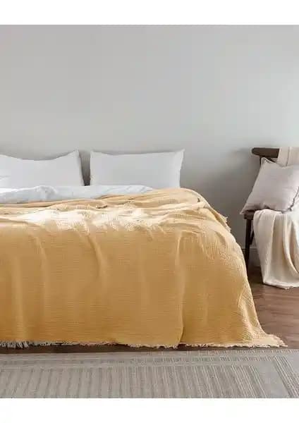 Madame Coco Florinda Tek Kişilik Yatak Örtüsü Sarı Şıklık ve Konfor Sunar