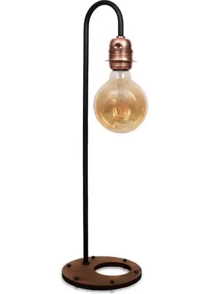 Madamvila Copper Büyük Boy Rustik Masa Lambası Abajur Modern ve Dayanıklı Tasarım