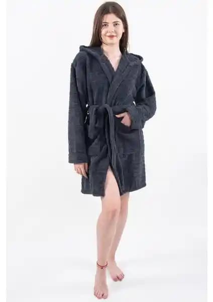 MaisonArt Comfy Kadınlar İçin Kapşonlu Peluş Bornoz ve Sabahlık Koleksiyonu