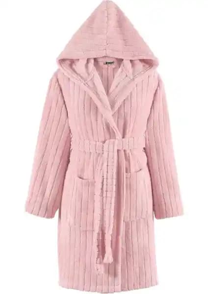 MaisonArt Comfy Kapüşonlu Wellsoft Peluş Sabahlık - Rahat ve Şık Kış Giyim Ürünü