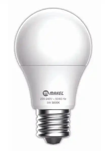 Makel 5W E27 Günışığı LED Ampul 3000K Yüksek Kalite ve Enerji Tasarrufu