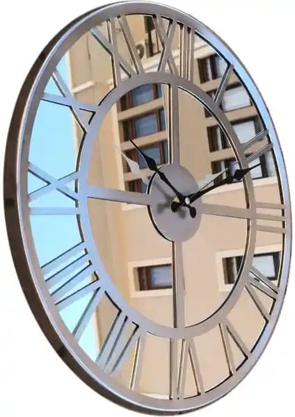 Markakanvas Aynalı Metal Duvar Saati MKS983AYNA Modern ve Şık Dekorasyon İçin Uygun