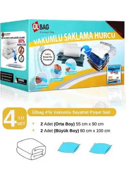 Maruf Marufmarket 4'lü Vakumlu Poşet Seti ile Pratik ve Etkili Depolama Çözümü