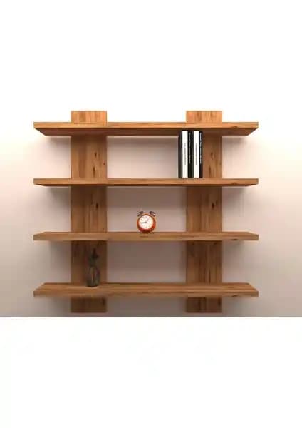 Mbes Mobilya Dekoratif H Model Raf Kitaplık Atlantic Çam ve Beyaz Seçenekleriyle Modern Tasarım