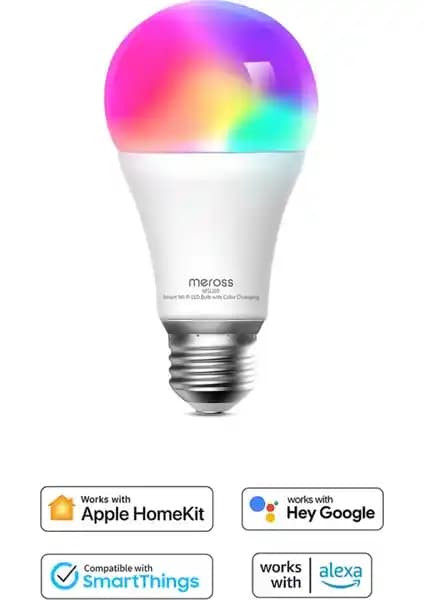 Meross Wi-Fi Kontrollü RGB LED Ampul Enerji Tasarruflu Akıllı Aydınlatma Çözümü