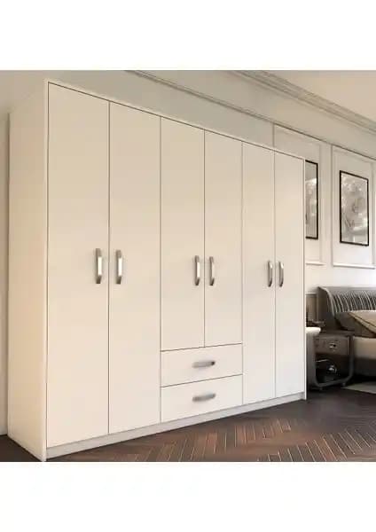 Metalia Delüx 6 Kapı 2 Çekmeceli Gardrop Modern ve Fonksiyonel Tasarım