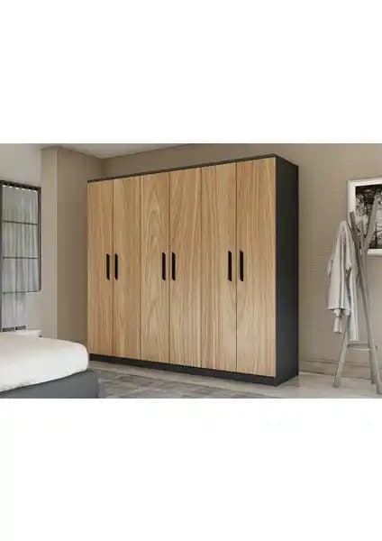Metalia GM 087 6 Kapılı Aynasız Sonomo Gardrop Modern Tasarım ve Geniş Saklama Alanı