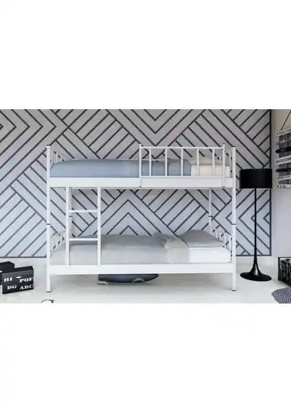 Metalia Gm 127 Ayrılabilir Beyaz Çiftli Ranza: Çok Yönlü ve Estetik Çocuk ve Misafir Odası Mobilyası